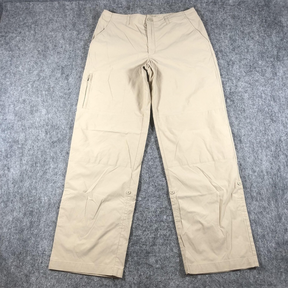 Patagonia‎ Hiking Pants Womens 12 Beige Khaki Nylon Outdoor Travel Pockets